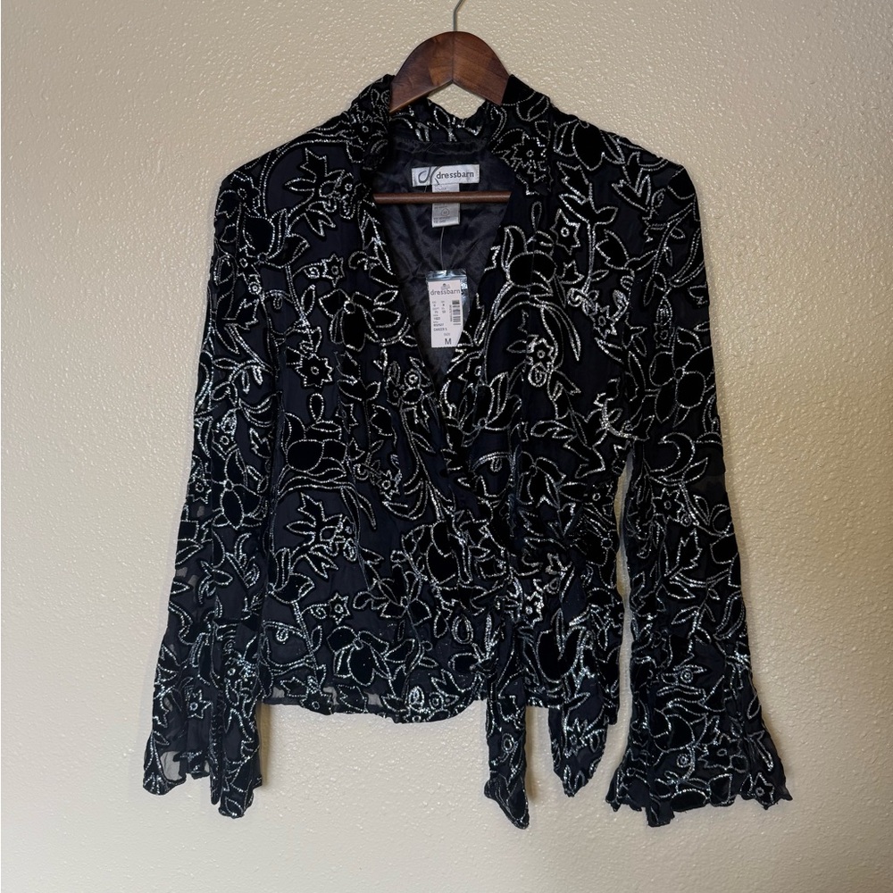 Dressbarn Black and White Floral Blouse